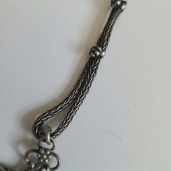 Middle Eastern oxidized silver color metal choker/necklace. - Picture 9 of 9